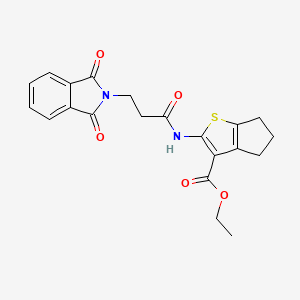 molecular formula C21H20N2O5S B3458002 ethyl 2-{[3-(1,3-dioxo-1,3-dihydro-2H-isoindol-2-yl)propanoyl]amino}-5,6-dihydro-4H-cyclopenta[b]thiophene-3-carboxylate 