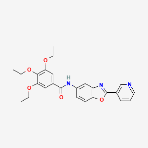 molecular formula C25H25N3O5 B3458025 3,4,5-triethoxy-N-[2-(3-pyridinyl)-1,3-benzoxazol-5-yl]benzamide 
