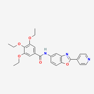 molecular formula C25H25N3O5 B3458032 3,4,5-triethoxy-N-[2-(4-pyridinyl)-1,3-benzoxazol-5-yl]benzamide 