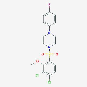 molecular formula C17H17Cl2FN2O3S B345804 1-(3,4-Dichloro-2-methoxybenzenesulfonyl)-4-(4-fluorophenyl)piperazine CAS No. 441315-23-7