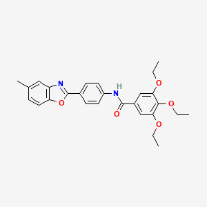 molecular formula C27H28N2O5 B3458040 3,4,5-triethoxy-N-[4-(5-methyl-1,3-benzoxazol-2-yl)phenyl]benzamide 