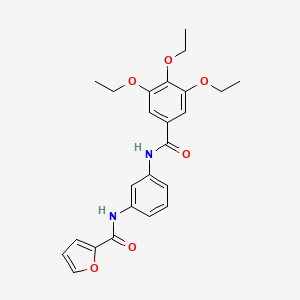molecular formula C24H26N2O6 B3458044 N-{3-[(3,4,5-triethoxybenzoyl)amino]phenyl}-2-furamide 