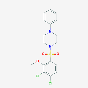 molecular formula C17H18Cl2N2O3S B345806 1-(3,4-Dichloro-2-methoxyphenyl)sulfonyl-4-phenylpiperazine CAS No. 441315-21-5