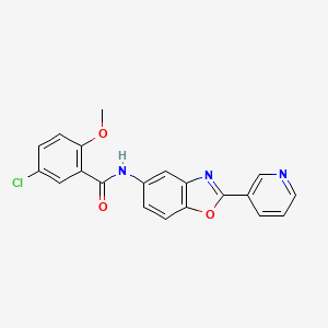 molecular formula C20H14ClN3O3 B3458060 5-chloro-2-methoxy-N-[2-(3-pyridinyl)-1,3-benzoxazol-5-yl]benzamide 