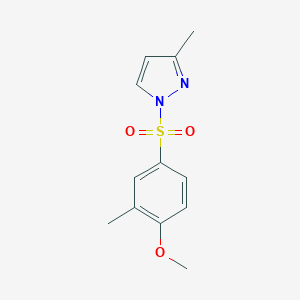 molecular formula C12H14N2O3S B345808 1-(4-Methoxy-3-methyl-benzenesulfonyl)-3-methyl-1H-pyrazole CAS No. 957311-95-4