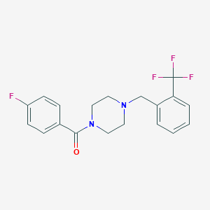 molecular formula C19H18F4N2O B3458089 1-(4-fluorobenzoyl)-4-[2-(trifluoromethyl)benzyl]piperazine 