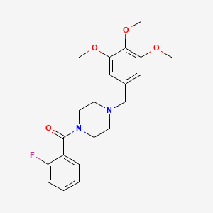 molecular formula C21H25FN2O4 B3458101 1-(2-fluorobenzoyl)-4-(3,4,5-trimethoxybenzyl)piperazine 