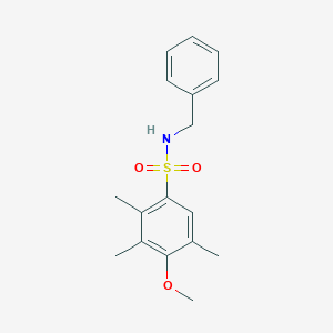 molecular formula C17H21NO3S B345811 [(4-Methoxy-2,3,5-trimethylphenyl)sulfonyl]benzylamine CAS No. 902249-19-8
