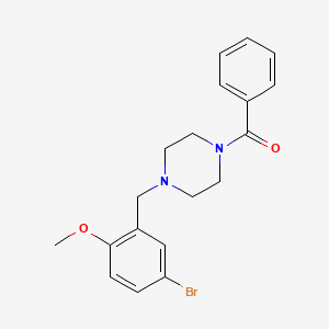 molecular formula C19H21BrN2O2 B3458128 1-benzoyl-4-(5-bromo-2-methoxybenzyl)piperazine 