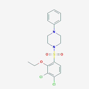 molecular formula C18H20Cl2N2O3S B345814 1-(3,4-Dichloro-2-ethoxybenzenesulfonyl)-4-phenylpiperazine CAS No. 853744-46-4