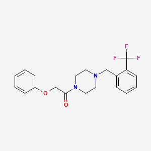 molecular formula C20H21F3N2O2 B3458162 1-(phenoxyacetyl)-4-[2-(trifluoromethyl)benzyl]piperazine 
