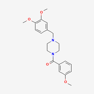 molecular formula C21H26N2O4 B3458188 1-(3,4-dimethoxybenzyl)-4-(3-methoxybenzoyl)piperazine 
