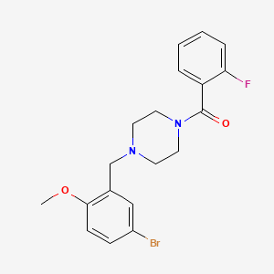 molecular formula C19H20BrFN2O2 B3458202 1-(5-bromo-2-methoxybenzyl)-4-(2-fluorobenzoyl)piperazine 