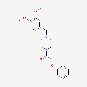 molecular formula C21H26N2O4 B3458210 1-(3,4-dimethoxybenzyl)-4-(phenoxyacetyl)piperazine 