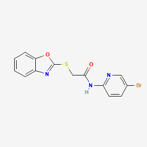 molecular formula C14H10BrN3O2S B3458217 2-(1,3-benzoxazol-2-ylthio)-N-(5-bromo-2-pyridinyl)acetamide 