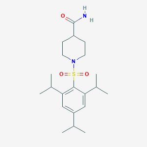 molecular formula C21H34N2O3S B345822 1-{[2,4,6-Tris(methylethyl)phenyl]sulfonyl}piperidine-4-carboxamide CAS No. 700850-95-9