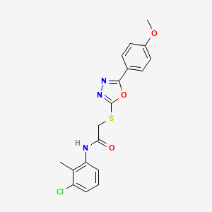 molecular formula C18H16ClN3O3S B3458239 N-(3-chloro-2-methylphenyl)-2-{[5-(4-methoxyphenyl)-1,3,4-oxadiazol-2-yl]thio}acetamide 