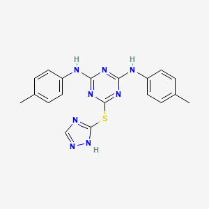 molecular formula C19H18N8S B3458247 N,N'-bis(4-methylphenyl)-6-(4H-1,2,4-triazol-3-ylthio)-1,3,5-triazine-2,4-diamine 