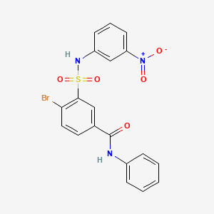 molecular formula C19H14BrN3O5S B3458255 4-bromo-3-{[(3-nitrophenyl)amino]sulfonyl}-N-phenylbenzamide 