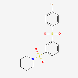 molecular formula C17H18BrNO4S2 B3458262 1-({3-[(4-bromophenyl)sulfonyl]phenyl}sulfonyl)piperidine 