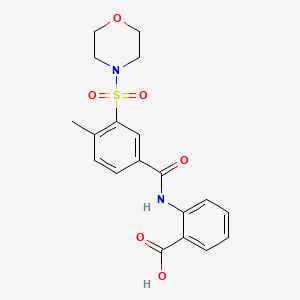 molecular formula C19H20N2O6S B3458268 2-{[4-methyl-3-(4-morpholinylsulfonyl)benzoyl]amino}benzoic acid 