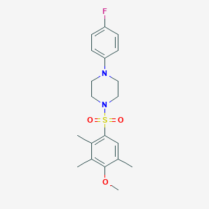 molecular formula C20H25FN2O3S B345828 1-(4-Fluorophenyl)-4-(4-methoxy-2,3,5-trimethylphenyl)sulfonylpiperazine CAS No. 708215-83-2