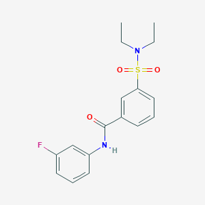 molecular formula C17H19FN2O3S B3458289 3-[(diethylamino)sulfonyl]-N-(3-fluorophenyl)benzamide 