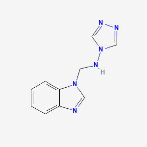 molecular formula C10H10N6 B3458312 N-(1H-benzimidazol-1-ylmethyl)-4H-1,2,4-triazol-4-amine 