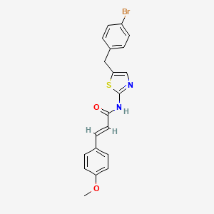 molecular formula C20H17BrN2O2S B3458354 N-[5-(4-bromobenzyl)-1,3-thiazol-2-yl]-3-(4-methoxyphenyl)acrylamide 