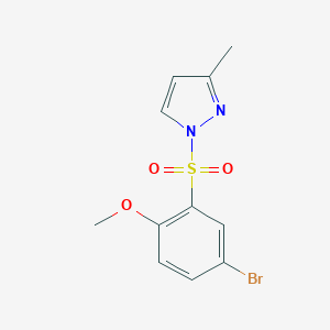 molecular formula C11H11BrN2O3S B345838 4-Bromo-1-methoxy-2-[(3-methylpyrazolyl)sulfonyl]benzene CAS No. 1017500-13-8