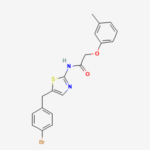 molecular formula C19H17BrN2O2S B3458381 N-[5-(4-bromobenzyl)-1,3-thiazol-2-yl]-2-(3-methylphenoxy)acetamide 