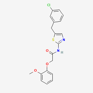 molecular formula C19H17ClN2O3S B3458385 N-[5-(3-chlorobenzyl)-1,3-thiazol-2-yl]-2-(2-methoxyphenoxy)acetamide 