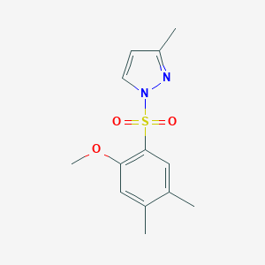 molecular formula C13H16N2O3S B345839 1-[(2-Methoxy-4,5-dimethylphenyl)sulfonyl]-3-methylpyrazole CAS No. 1081320-28-6