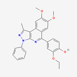 molecular formula C27H25N3O4 B3458421 4-(7,8-dimethoxy-1-methyl-3-phenyl-3H-pyrazolo[3,4-c]isoquinolin-5-yl)-2-ethoxyphenol 