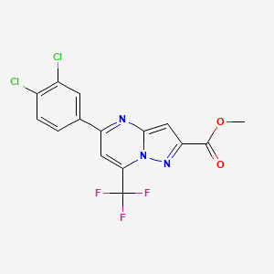 molecular formula C15H8Cl2F3N3O2 B3458443 methyl 5-(3,4-dichlorophenyl)-7-(trifluoromethyl)pyrazolo[1,5-a]pyrimidine-2-carboxylate 