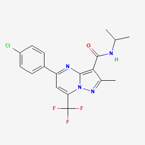 molecular formula C18H16ClF3N4O B3458450 5-(4-chlorophenyl)-N-isopropyl-2-methyl-7-(trifluoromethyl)pyrazolo[1,5-a]pyrimidine-3-carboxamide 