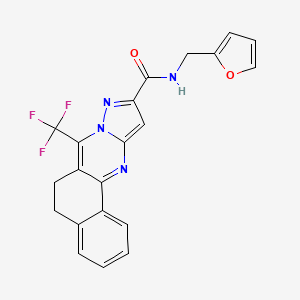 molecular formula C21H15F3N4O2 B3458451 N-(2-furylmethyl)-7-(trifluoromethyl)-5,6-dihydrobenzo[h]pyrazolo[5,1-b]quinazoline-10-carboxamide 
