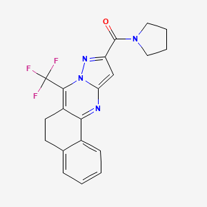 molecular formula C20H17F3N4O B3458457 10-(1-pyrrolidinylcarbonyl)-7-(trifluoromethyl)-5,6-dihydrobenzo[h]pyrazolo[5,1-b]quinazoline 