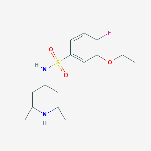 molecular formula C17H27FN2O3S B345851 3-ethoxy-4-fluoro-N-(2,2,6,6-tetramethyl-4-piperidinyl)benzenesulfonamide CAS No. 717895-70-0