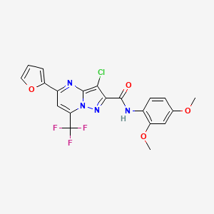 molecular formula C20H14ClF3N4O4 B3458518 3-chloro-N-(2,4-dimethoxyphenyl)-5-(2-furyl)-7-(trifluoromethyl)pyrazolo[1,5-a]pyrimidine-2-carboxamide 