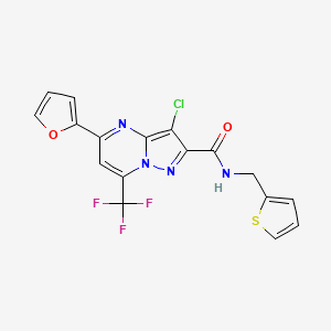molecular formula C17H10ClF3N4O2S B3458540 3-chloro-5-(2-furyl)-N-(2-thienylmethyl)-7-(trifluoromethyl)pyrazolo[1,5-a]pyrimidine-2-carboxamide 