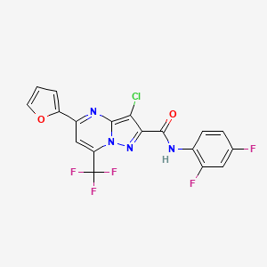 molecular formula C18H8ClF5N4O2 B3458547 3-chloro-N-(2,4-difluorophenyl)-5-(2-furyl)-7-(trifluoromethyl)pyrazolo[1,5-a]pyrimidine-2-carboxamide 