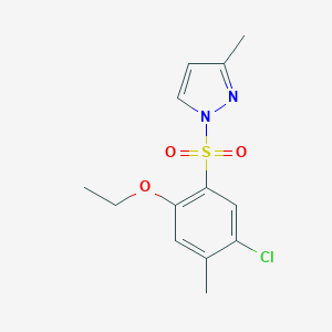 molecular formula C13H15ClN2O3S B345855 1-(5-Chloro-2-ethoxy-4-methylphenyl)sulfonyl-3-methylpyrazole CAS No. 957354-84-6