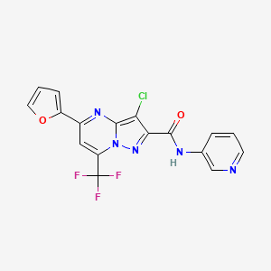 molecular formula C17H9ClF3N5O2 B3458554 3-chloro-5-(2-furyl)-N-3-pyridinyl-7-(trifluoromethyl)pyrazolo[1,5-a]pyrimidine-2-carboxamide 