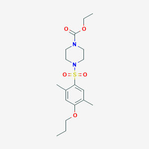 molecular formula C18H28N2O5S B345859 Ethyl 4-[(2,5-dimethyl-4-propoxyphenyl)sulfonyl]piperazinecarboxylate CAS No. 873671-28-4