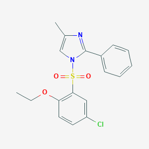 molecular formula C18H17ClN2O3S B345860 4-Chloro-1-ethoxy-2-[(4-methyl-2-phenylimidazolyl)sulfonyl]benzene CAS No. 873588-65-9