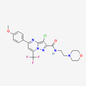 molecular formula C21H21ClF3N5O3 B3458603 3-chloro-5-(4-methoxyphenyl)-N-[2-(4-morpholinyl)ethyl]-7-(trifluoromethyl)pyrazolo[1,5-a]pyrimidine-2-carboxamide 