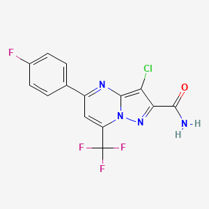 molecular formula C14H7ClF4N4O B3458613 3-chloro-5-(4-fluorophenyl)-7-(trifluoromethyl)pyrazolo[1,5-a]pyrimidine-2-carboxamide 