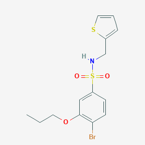 molecular formula C14H16BrNO3S2 B345862 [(4-Bromo-3-propoxyphenyl)sulfonyl](2-thienylmethyl)amine CAS No. 873588-16-0