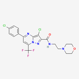 molecular formula C20H18Cl2F3N5O2 B3458629 3-chloro-5-(4-chlorophenyl)-N-[2-(4-morpholinyl)ethyl]-7-(trifluoromethyl)pyrazolo[1,5-a]pyrimidine-2-carboxamide 